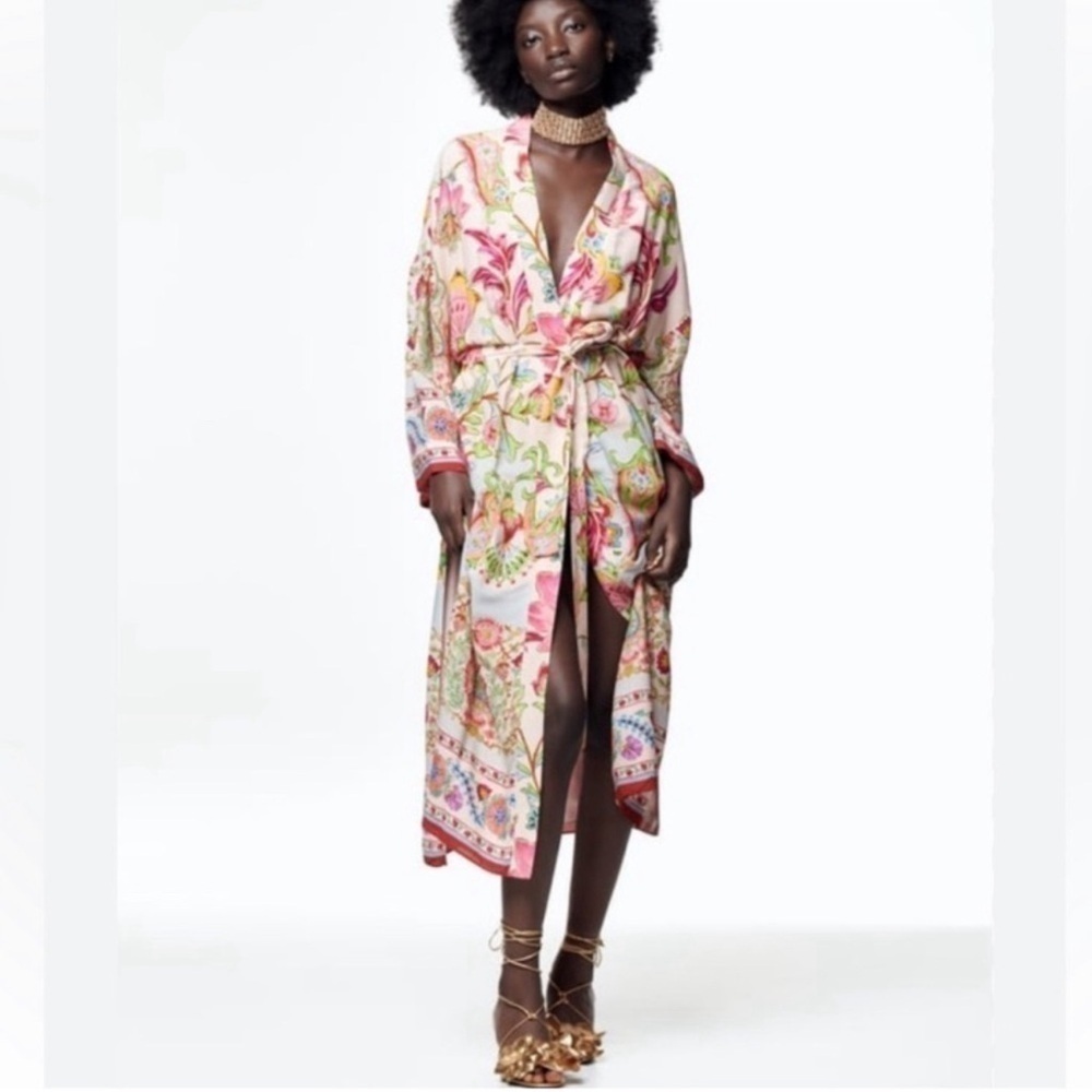 Zara limited edition robe kimono SzXS new with tags 100% polyester